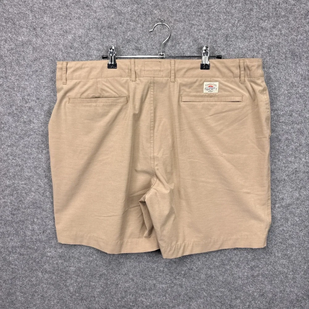 Faherty All Day Shorts Mens Khaki Tan Hybrid Boardshorts Stretch Quick Dry 38